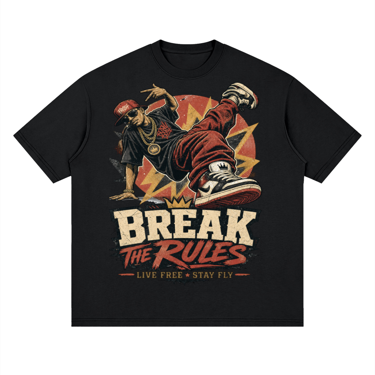 Break the rules-Streetwear Loose Drop Shoulder T-Shirt