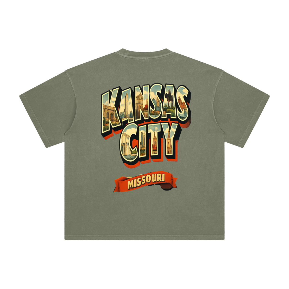 Kanas city-Enzyme Washed T-Shirt