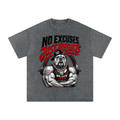 No excuses just results-Snow Washed Oversized Cotton T-Shirt