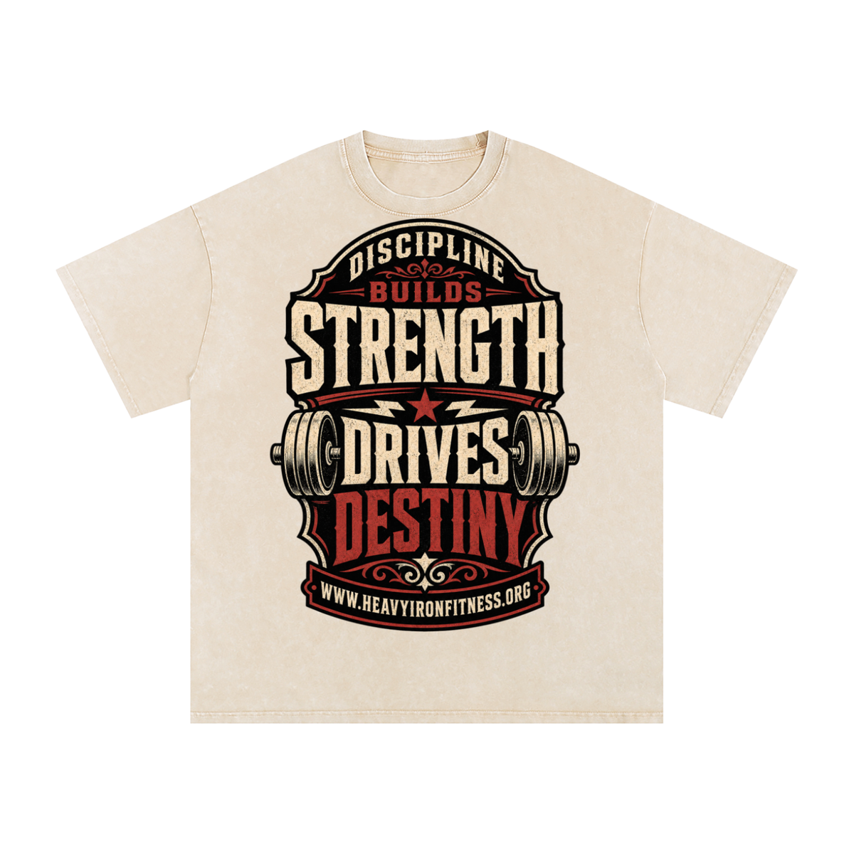 Discipline builds strength-Snow Washed Oversized Cotton T-Shirt