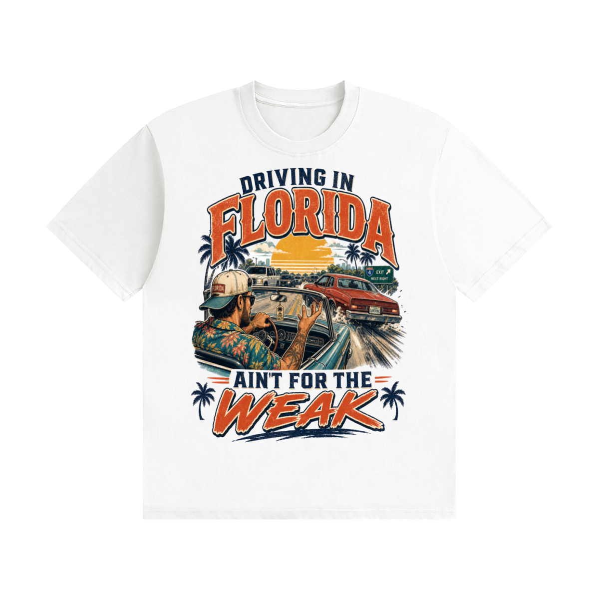 Driving in Florida ain't for the weak-Seamless Cotton T-Shirt