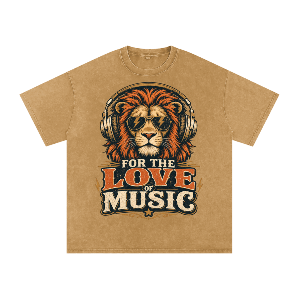 For the love of music-Snow Washed Oversized Cotton T-Shirt