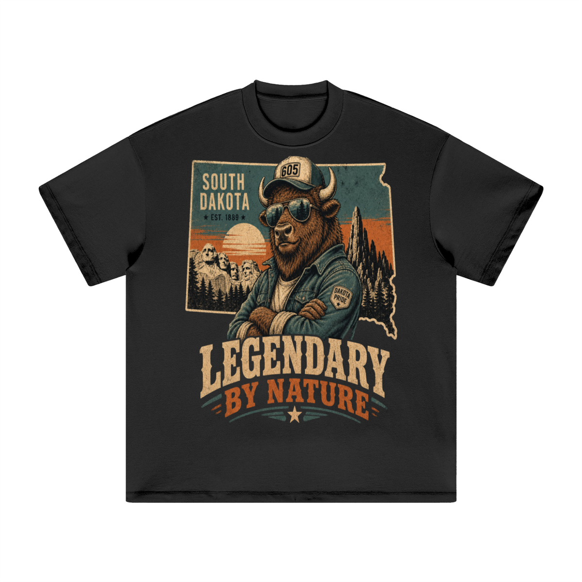 South Dakota-Heavyweight Earth Tone T-Shirt