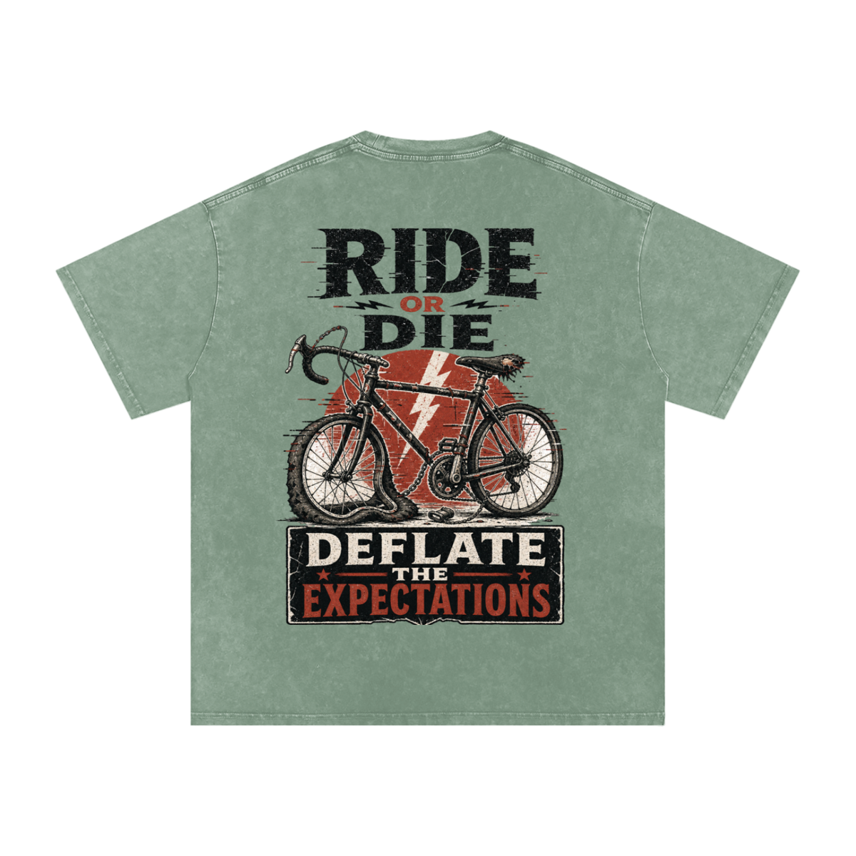 Ride or die-Snow Washed Oversized Cotton T-Shirt