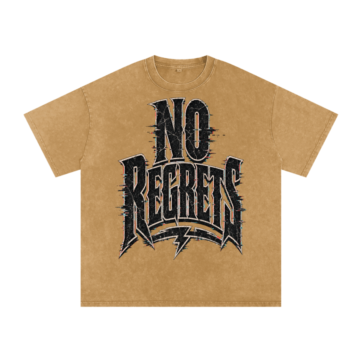 No regrets-Snow Washed Oversized Cotton T-Shirt