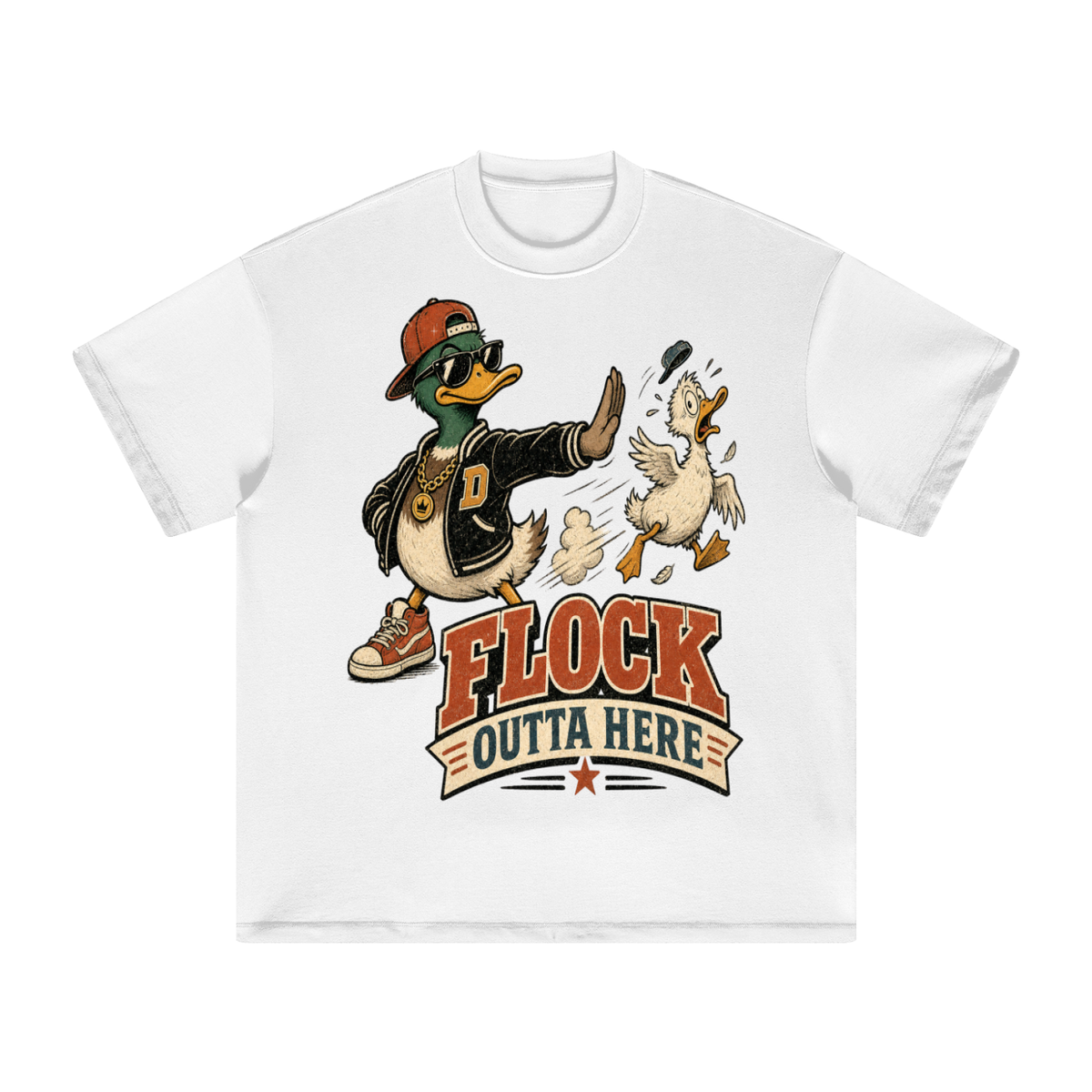 Flock outta here-Heavyweight Earth Tone T-Shirt