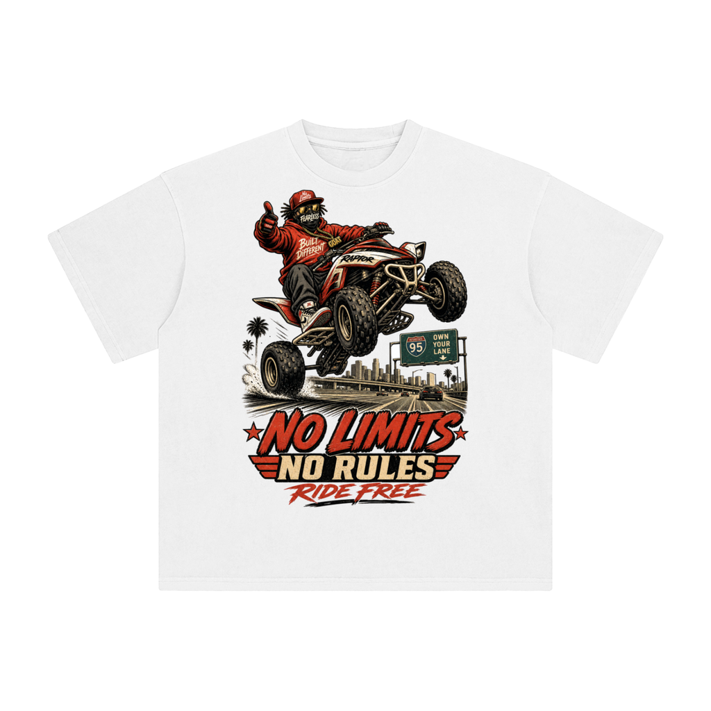No limits no rules-Enzyme Washed T-Shirt