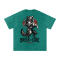 Break the code-Snow Washed Oversized Cotton T-Shirt