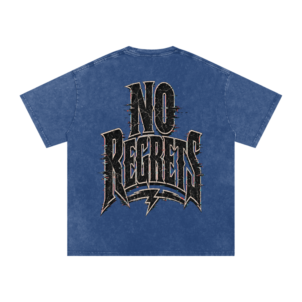No regrets-Snow Washed Oversized Cotton T-Shirt