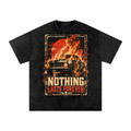 Nothing last forever-Snow Washed Oversized Cotton T-Shirt