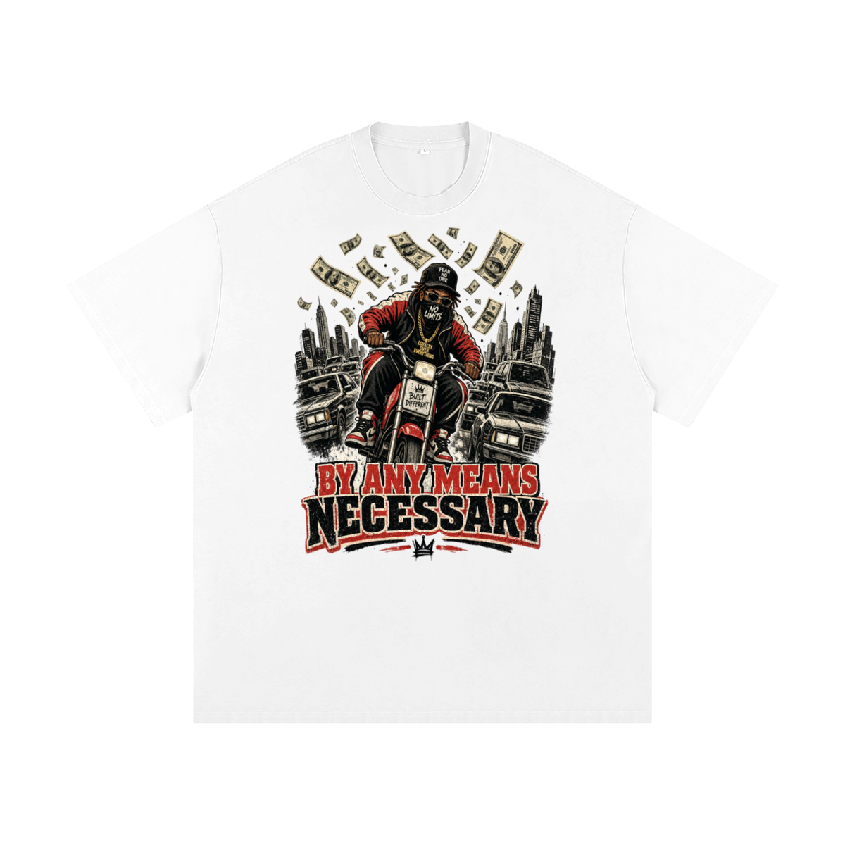 By any means necessary-Heavyweight Loose Fit T-Shirt