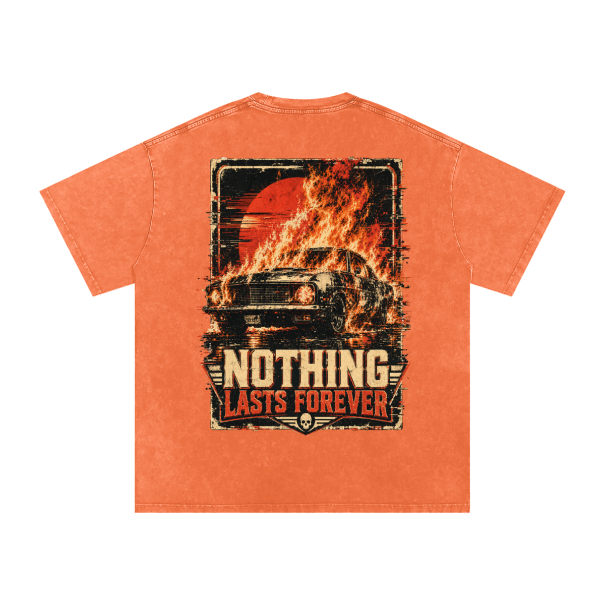 Nothing last forever-Snow Washed Oversized Cotton T-Shirt