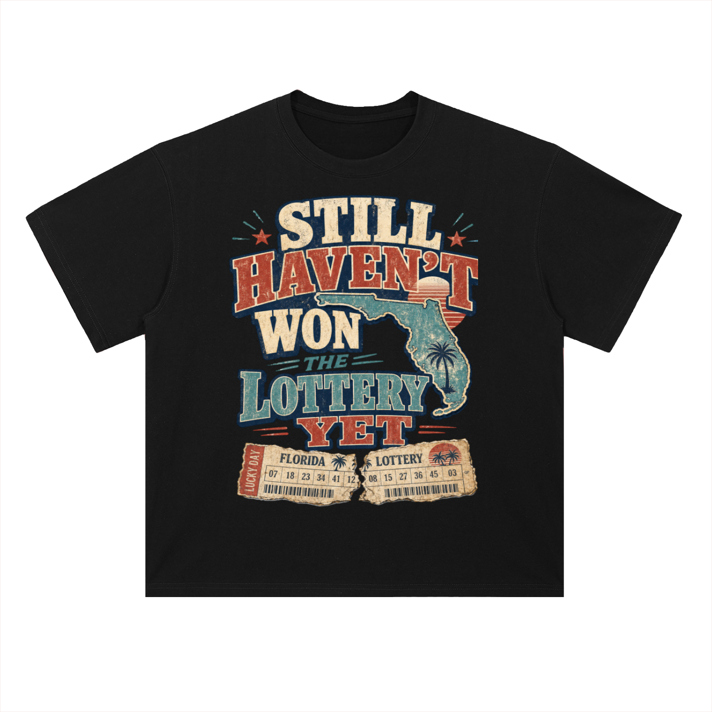 Still haven't won the lottery-Heavyweight Drop Shoulder Cotton T-Shirt