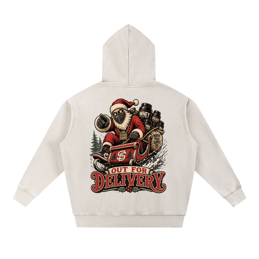 Out for Delivery-Snow Wash Fleece Oversize Hoodie