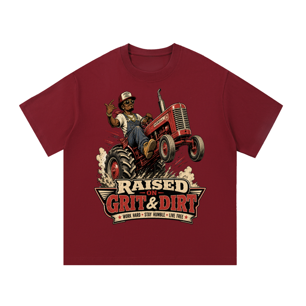 Raised on grit and dirt-Essential Cotton T-Shirt