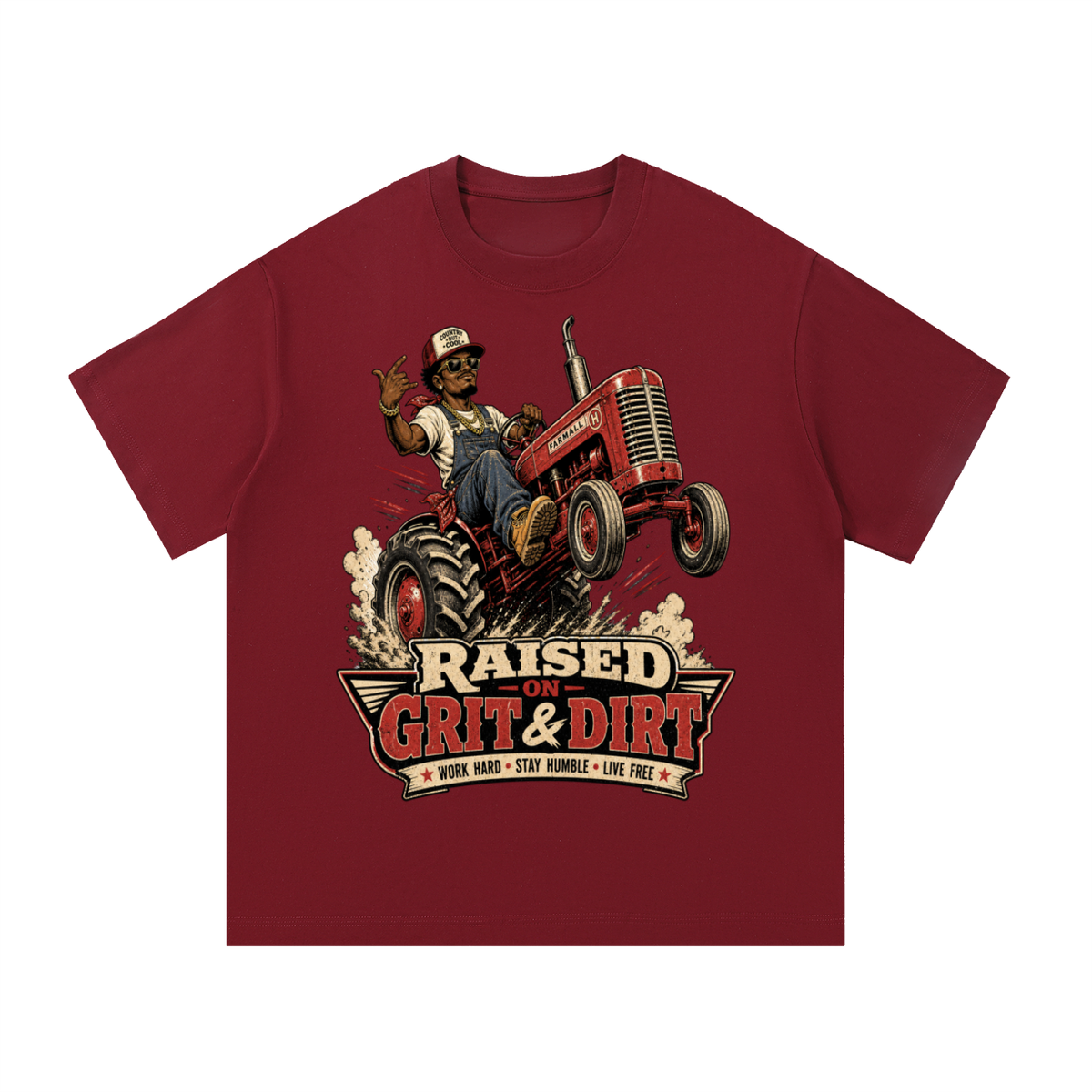 Raised on grit and dirt-Essential Cotton T-Shirt