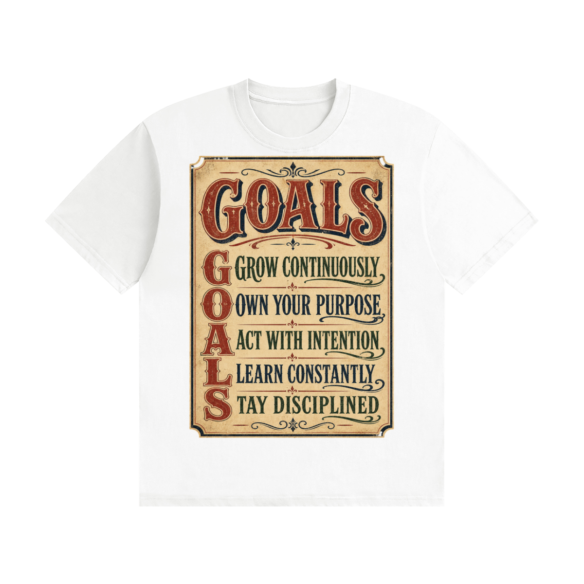 GOALS-Seamless Cotton T-Shirt