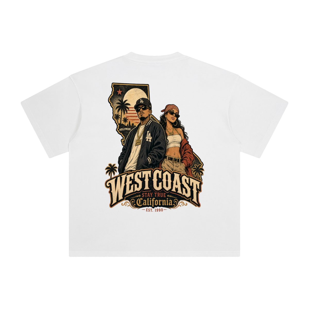 West coast-Enzyme Washed T-Shirt