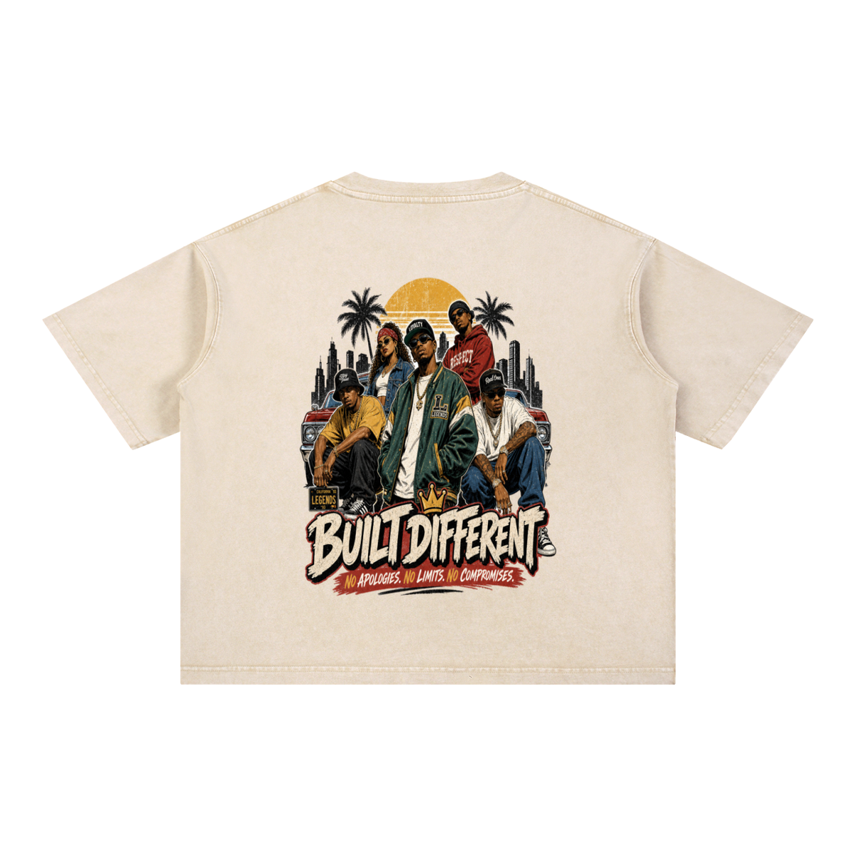 Built different-Mineral Wash Boxy Cotton T-Shirt