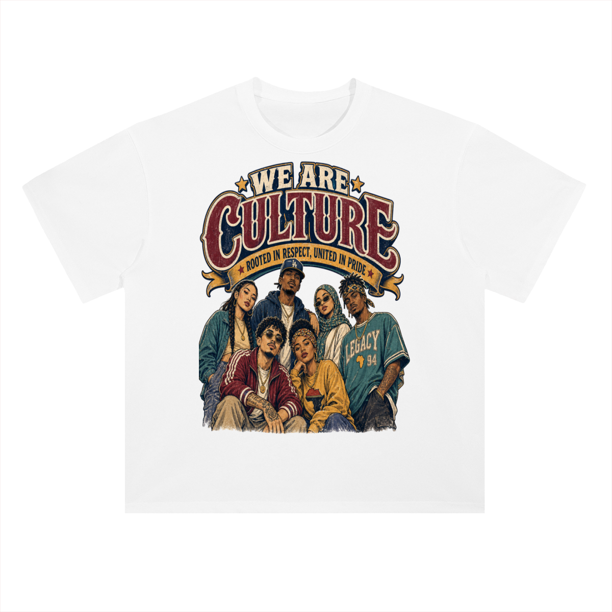 We are culture-Heavyweight Drop Shoulder Cotton T-Shirt