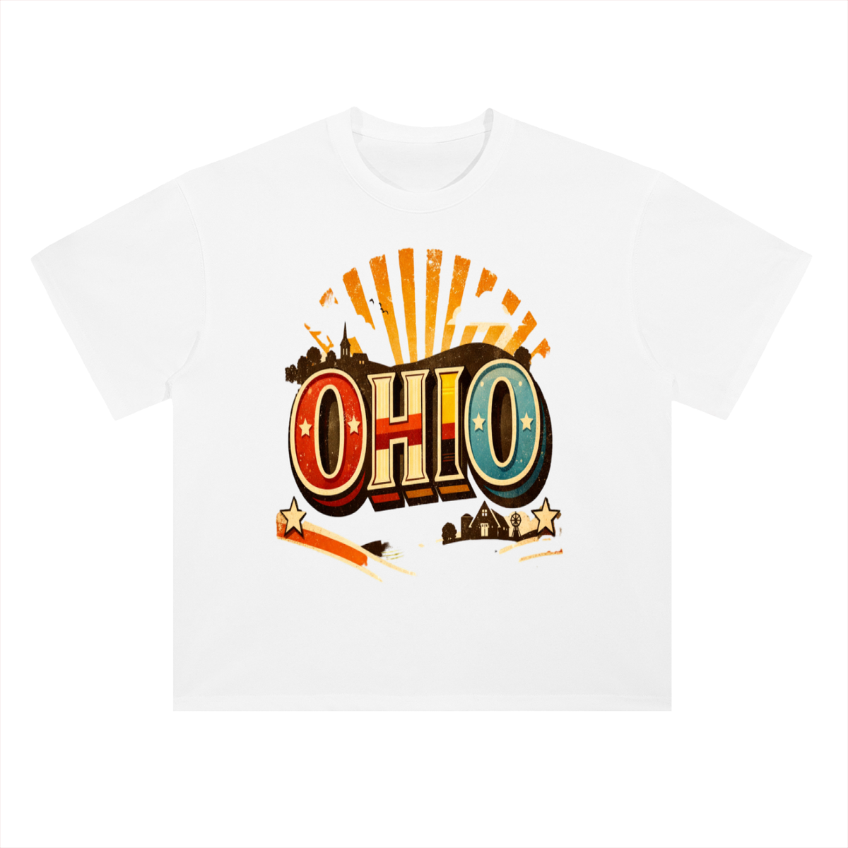 Ohio-Heavyweight Drop Shoulder Cotton T-Shirt