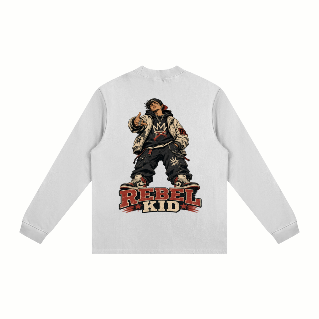 Rebel kid-Essential Non-Shrink Mock Neck Sweatshirt