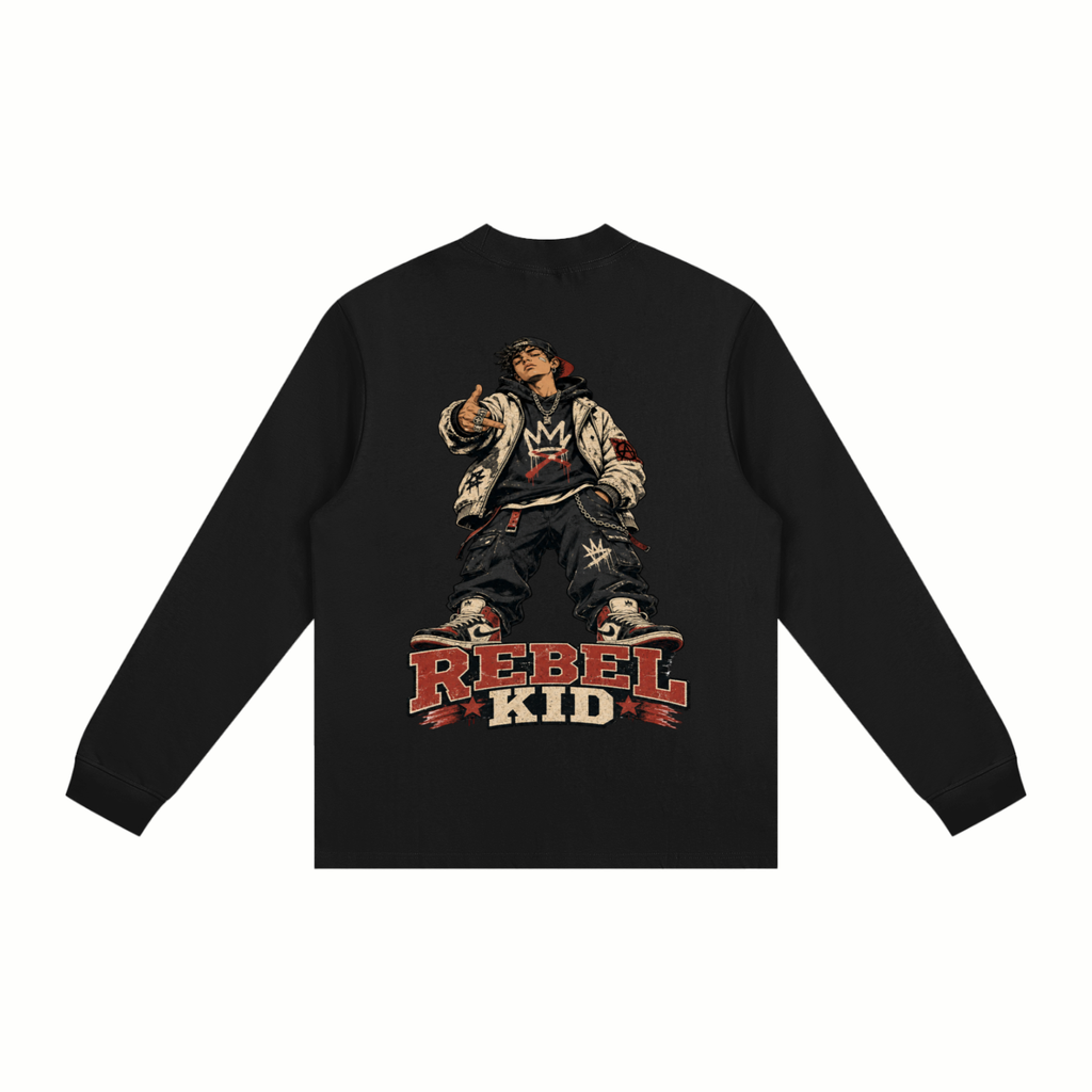 Rebel kid-Essential Non-Shrink Mock Neck Sweatshirt