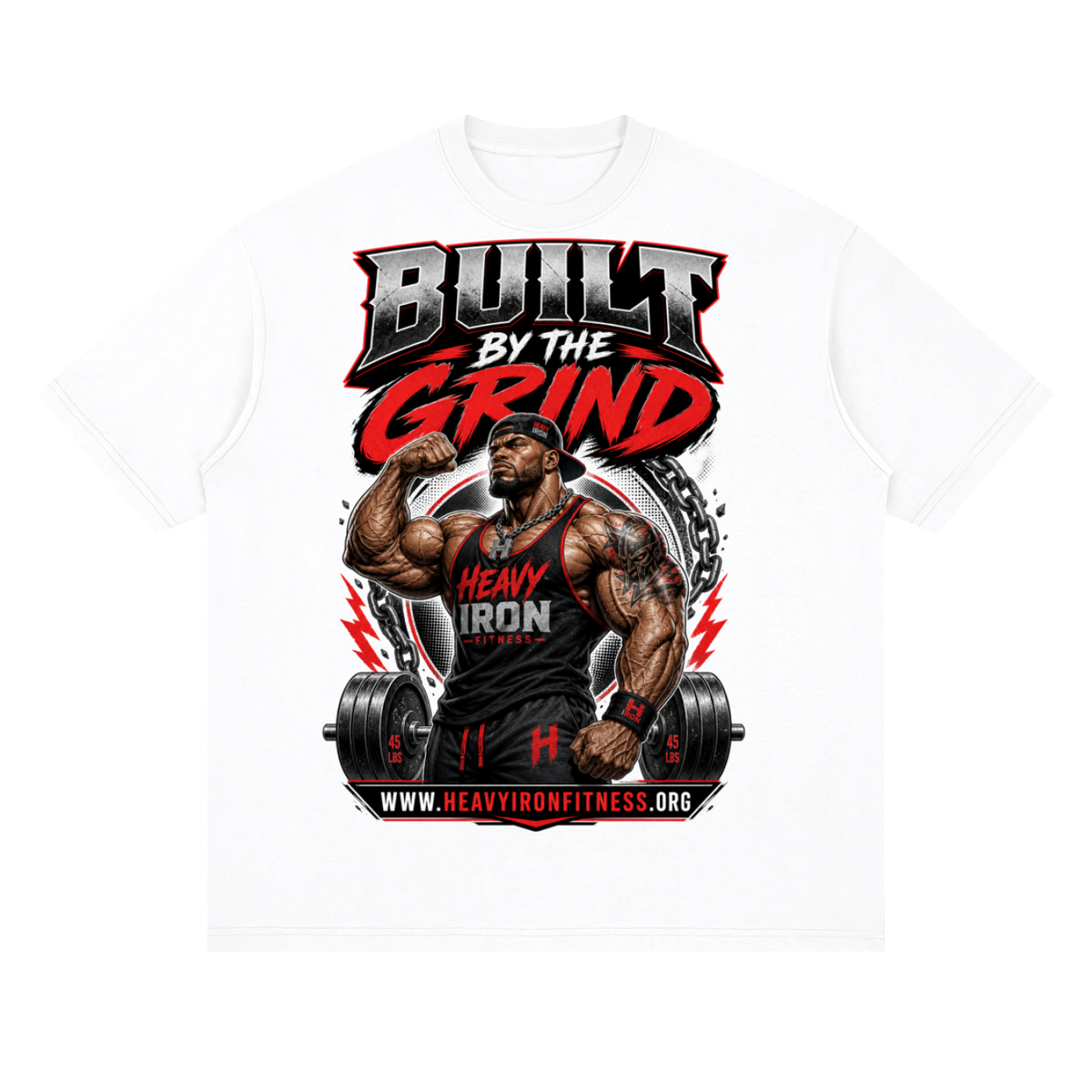 Built by the grind-Streetwear Loose Drop Shoulder T-Shirt