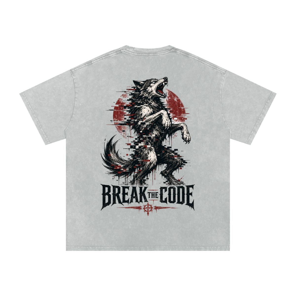 Break the code-Snow Washed Oversized Cotton T-Shirt