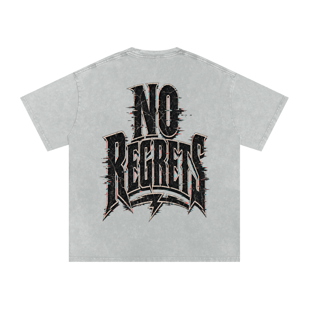 No regrets-Snow Washed Oversized Cotton T-Shirt