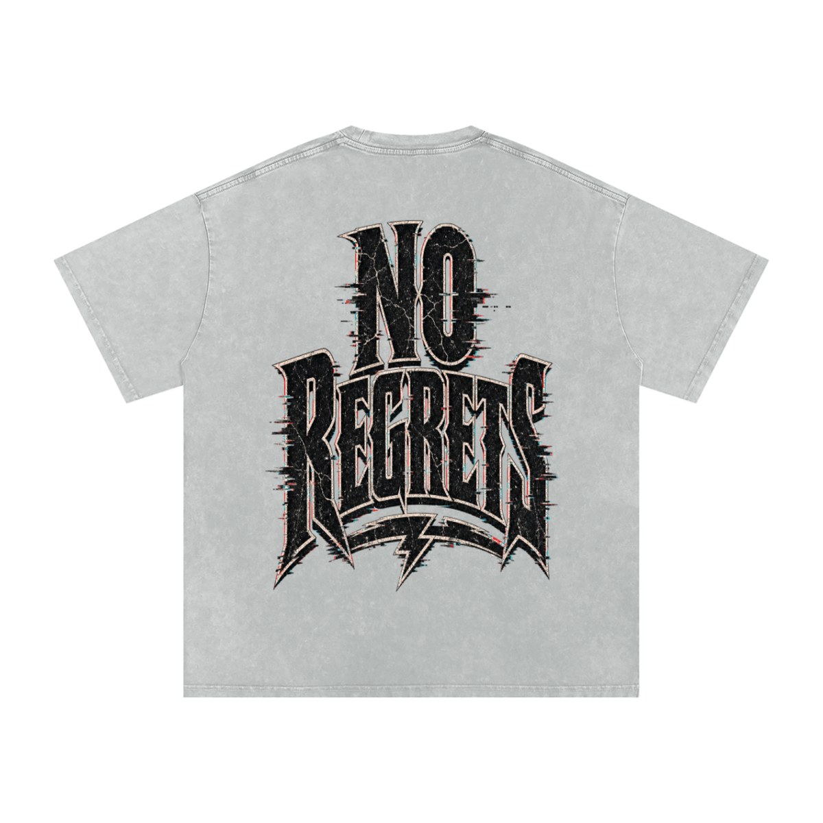 No regrets-Snow Washed Oversized Cotton T-Shirt