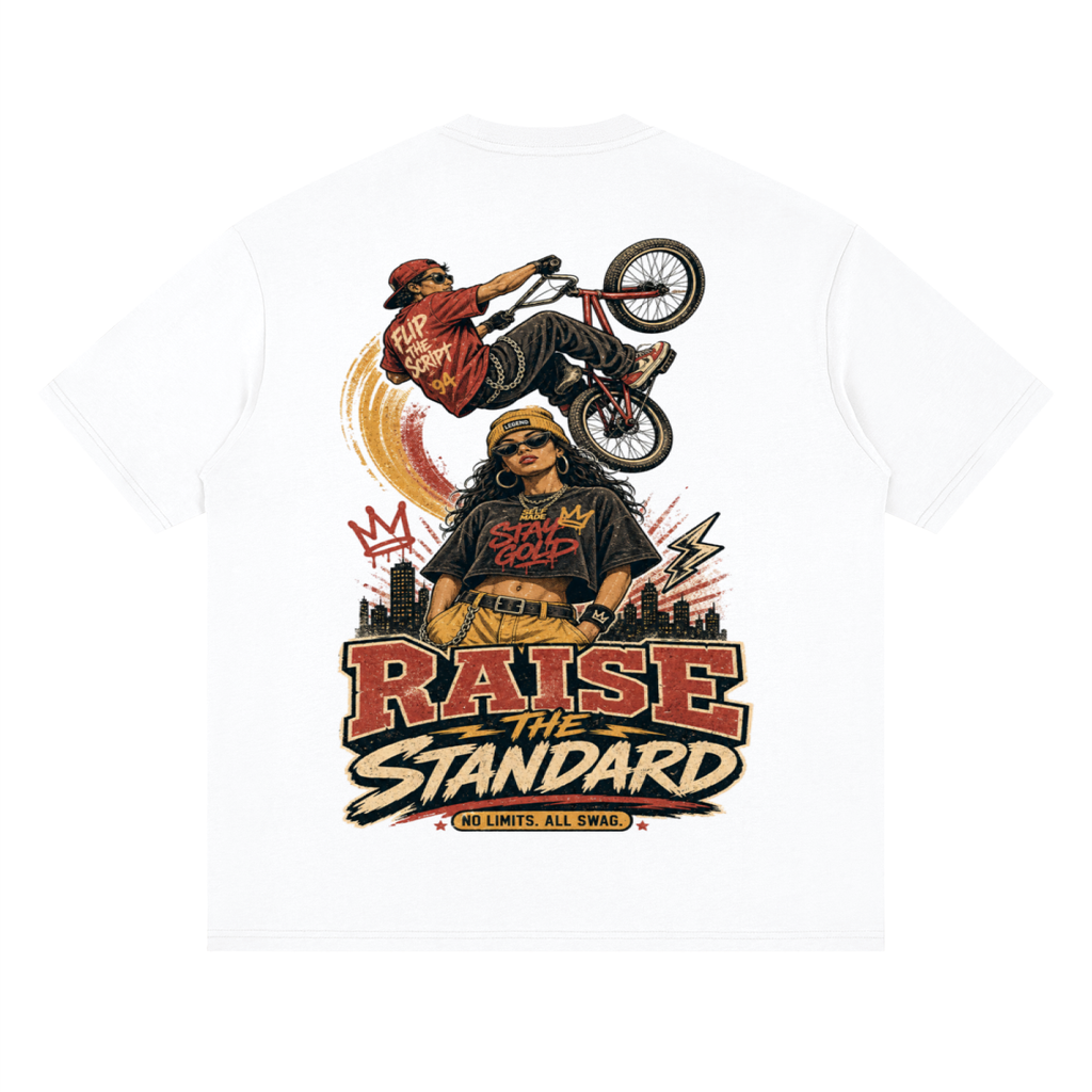 Raise the standard-Streetwear Loose Drop Shoulder T-Shirt