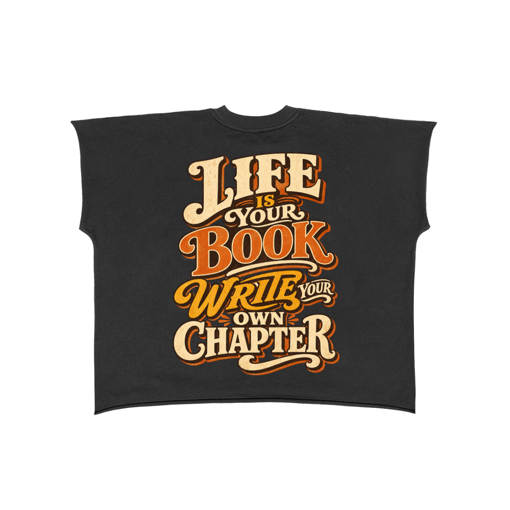 Life is your book-Raw Edge Boxy Non-Shrink T-Shirt