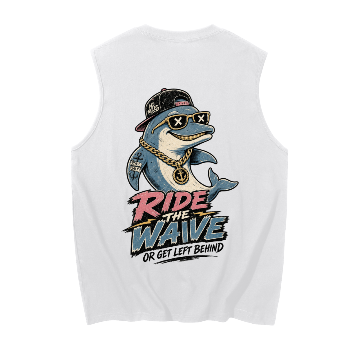 Ride the wave-Men's Sleeveless Cotton Tank Top