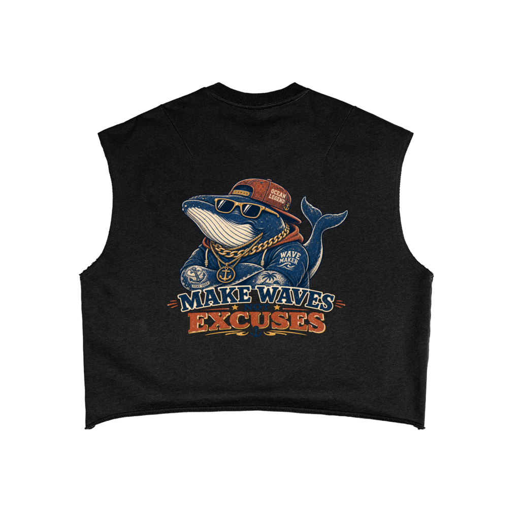 Make waves not excuses-French Terry Boxy Tank Top