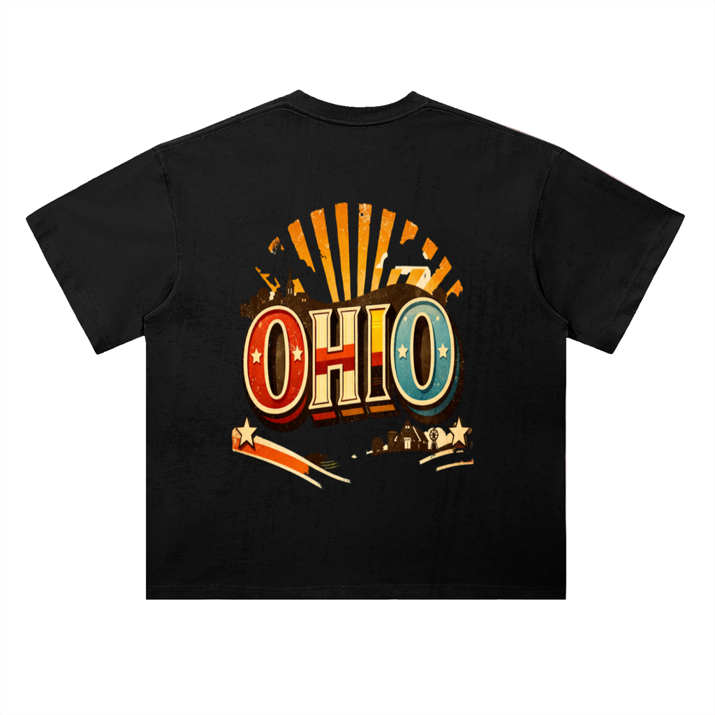 Ohio-Heavyweight Drop Shoulder Cotton T-Shirt