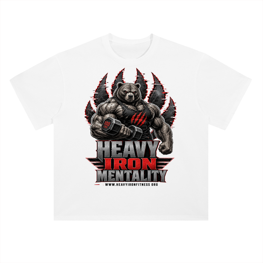 Heavy iron mentality-Heavyweight Drop Shoulder Cotton T-Shirt