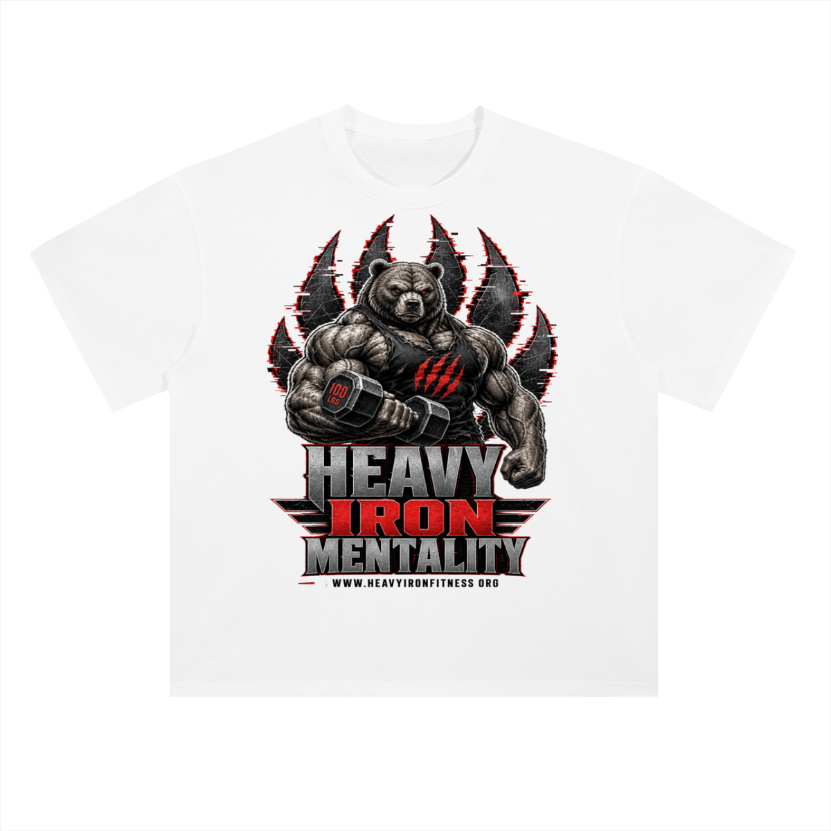 Heavy iron mentality-Heavyweight Drop Shoulder Cotton T-Shirt