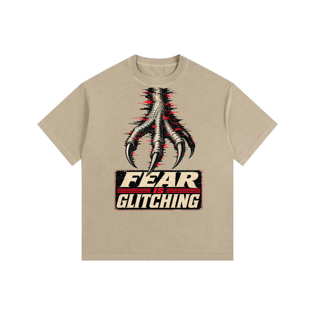 Fear is glitching-Vintage Washed Oversized Cotton T-Shirt