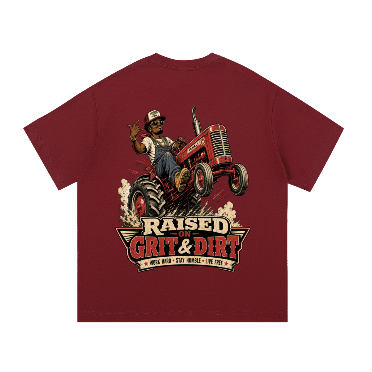Raised on grit and dirt-Essential Cotton T-Shirt
