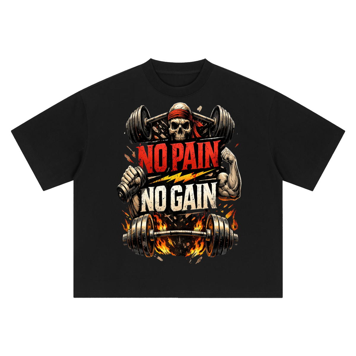 No pain no gain-Boxy Oversized T-Shirt