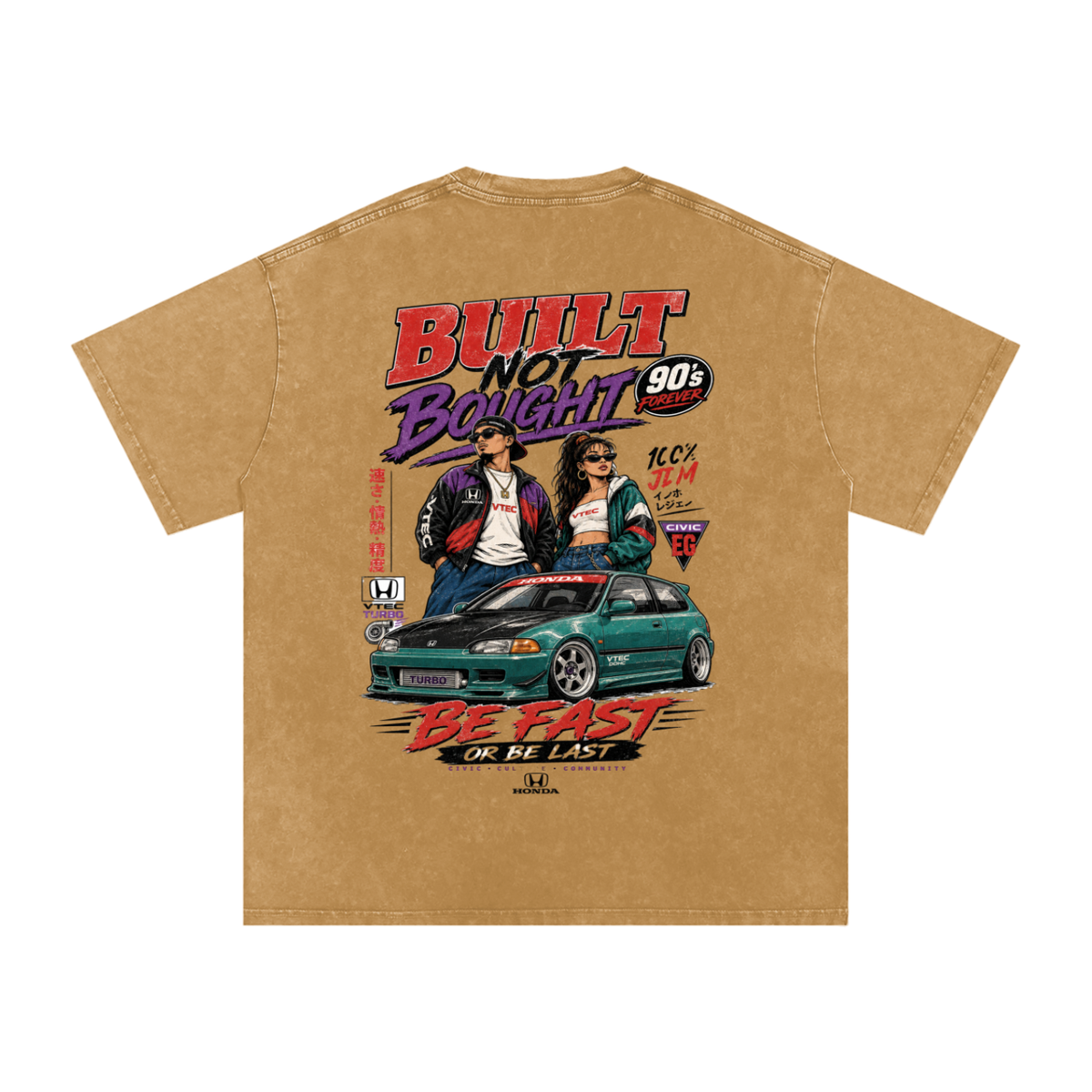 Built not brought-Snow Washed Oversized Cotton T-Shirt