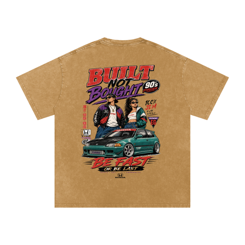 Built not brought-Snow Washed Oversized Cotton T-Shirt