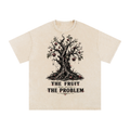 The fruit was never the problem-Snow Washed Oversized Cotton T-Shirt