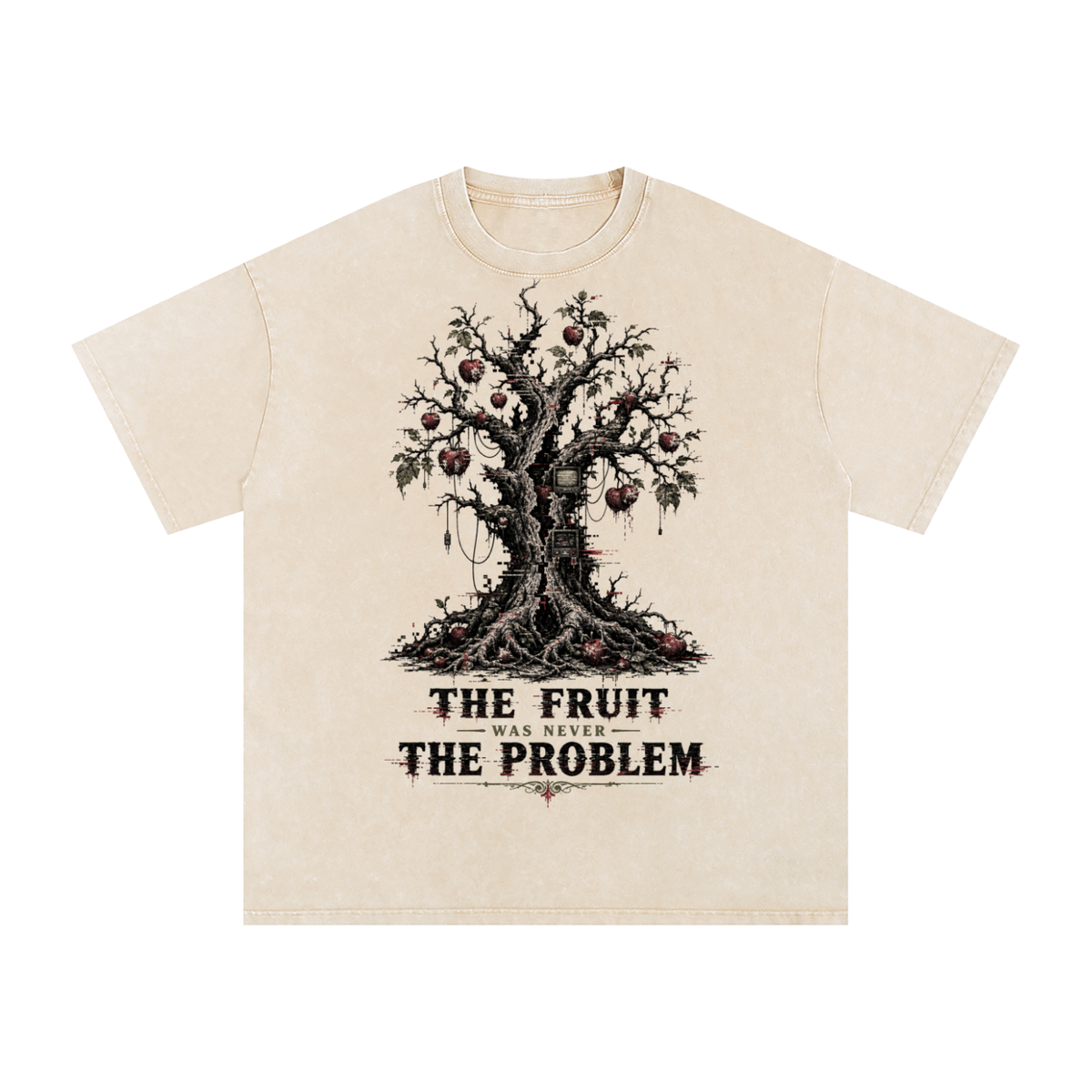 The fruit was never the problem-Snow Washed Oversized Cotton T-Shirt