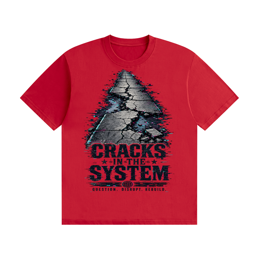 Cracks in the system-Seamless Cotton T-Shirt