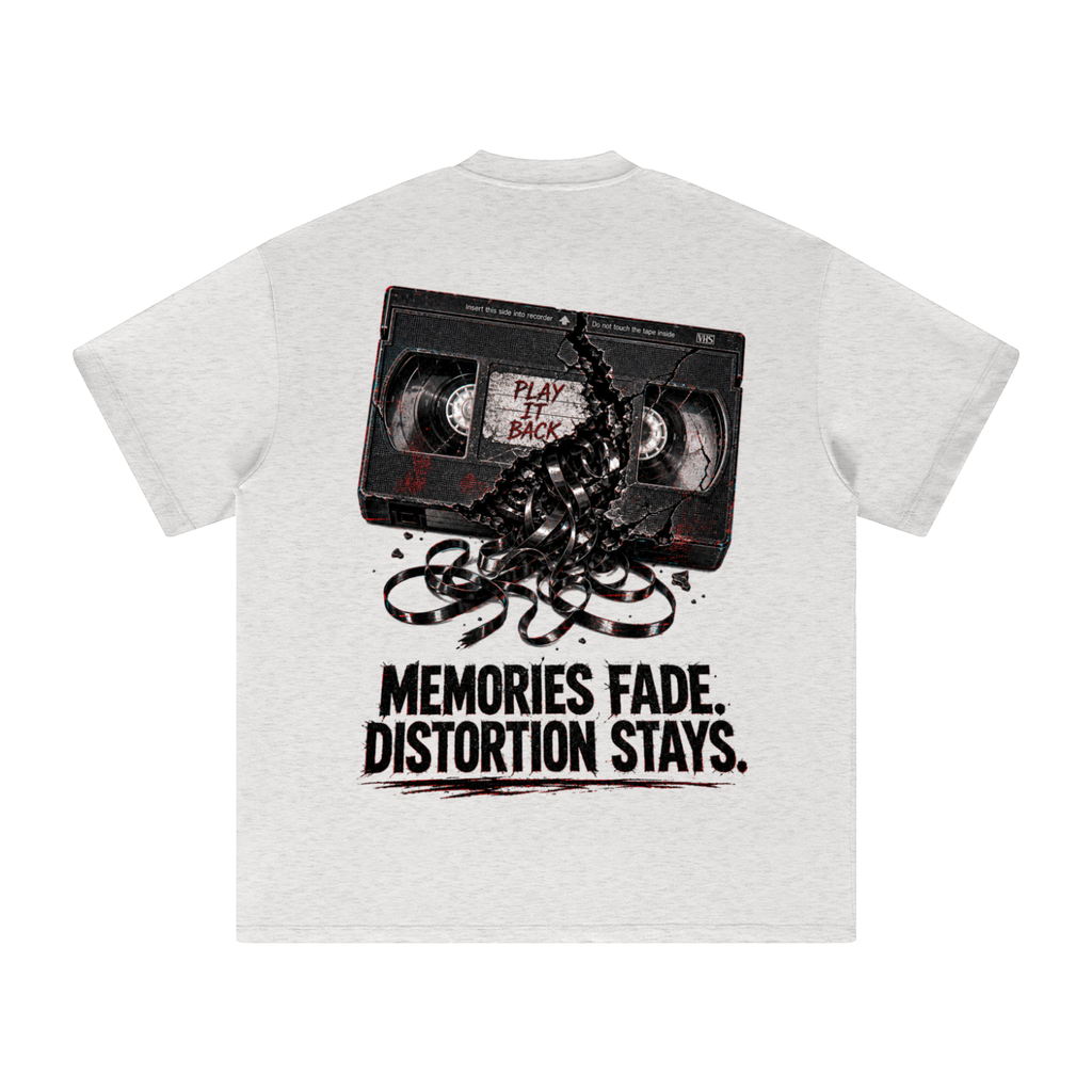 Memories fade distortion stays-Heavyweight Earth Tone T-Shirt