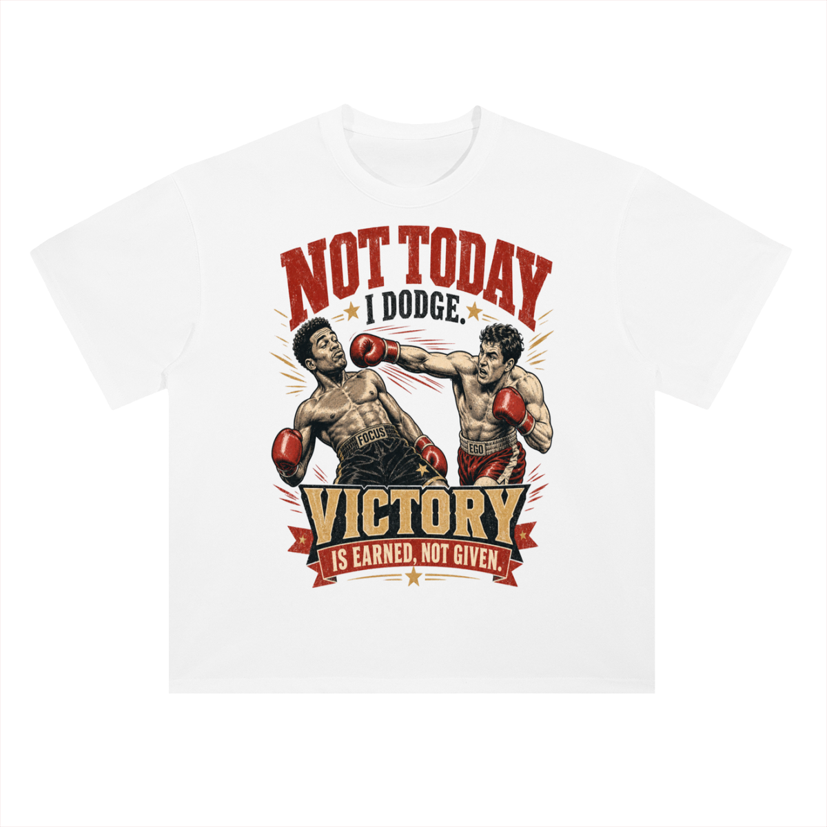 Not today I dodge-Heavyweight Drop Shoulder Cotton T-Shirt