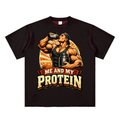 Me and my protein-Hand-frayed Reversible T-shirt