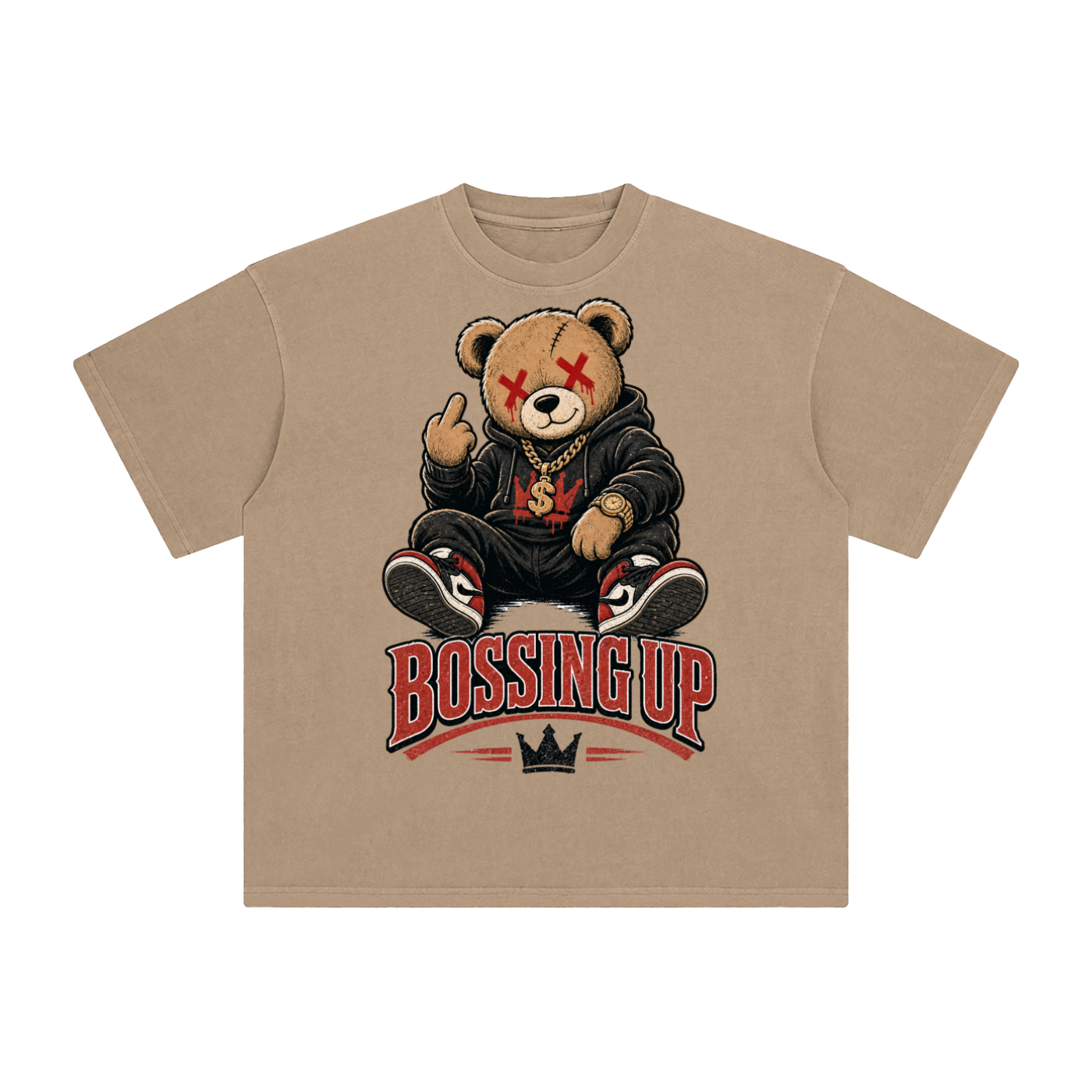 Bossing up-Enzyme Washed T-Shirt